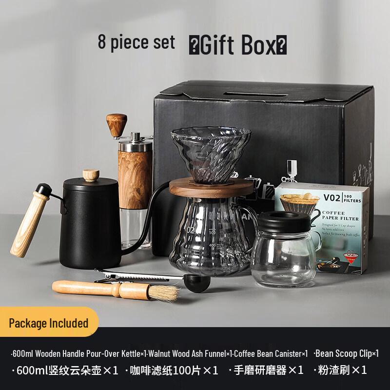 Retro Manual Coffee Grinder & Pour-Over Set