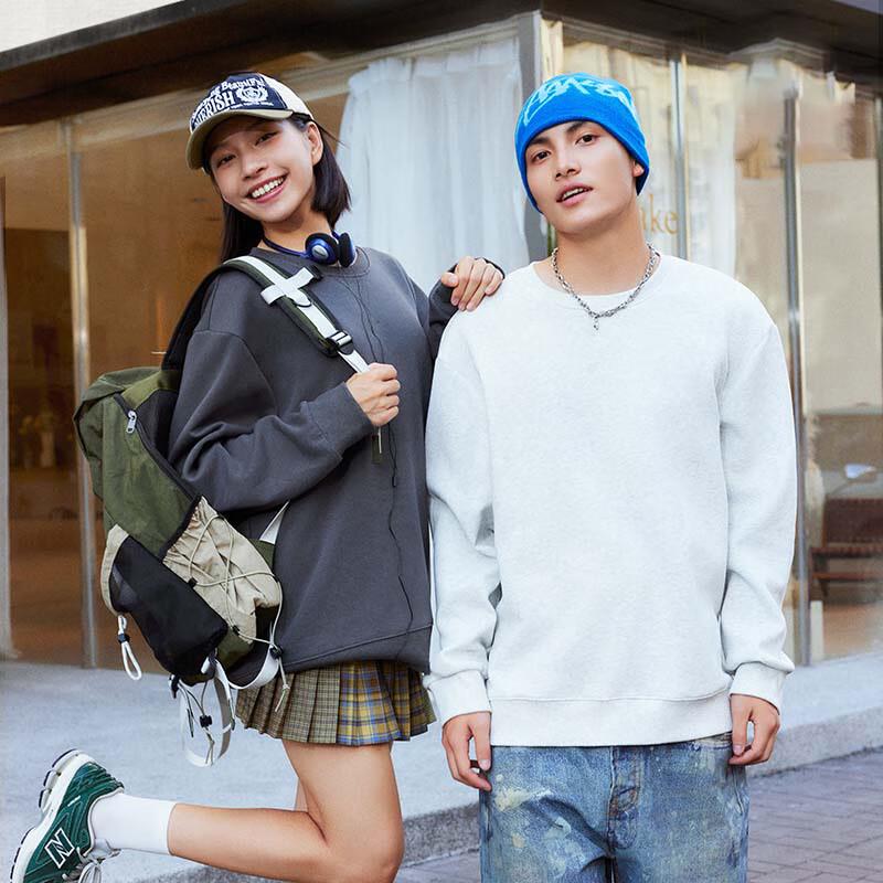 Pánská mikina Jeanswest amerického stylu z těžké bavlny s kulatým výstřihem