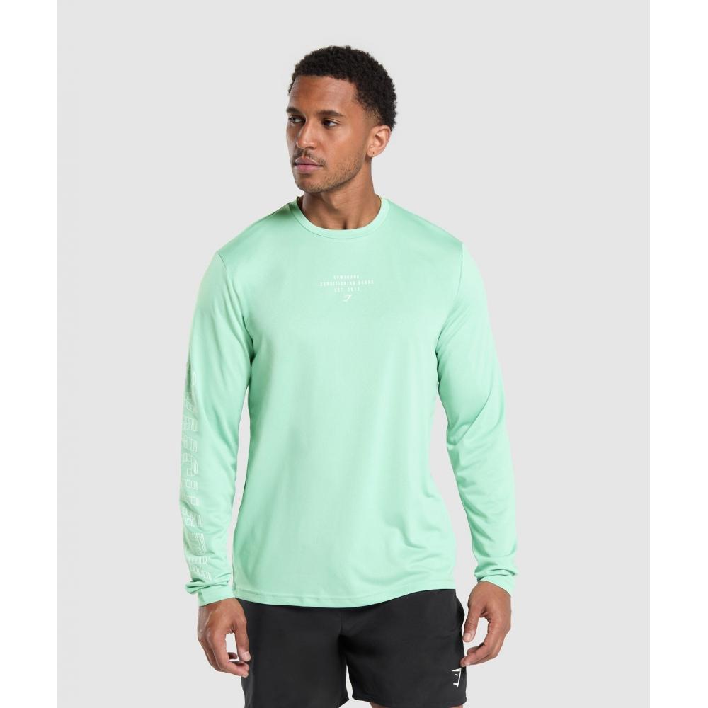 

Футболка GYMSHARK Conditioning Goods с длинным рукавом Lido Green A5A4L ECJQ S