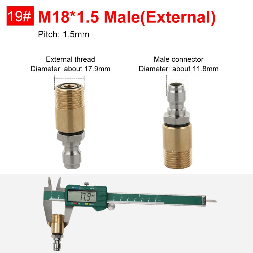 Pressure Washer Connector Professional Adapter 1/4 Quick Disconnect M14 M22 Male Female Coupler Car Washing For Bmw Tesla VW