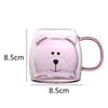 201-300ML Double Wall Glass Mug Creative Cute Bear Coffee Mugs Milk Juice Tea Mug Cup Valentine's Day Child Lover Christmas Gift