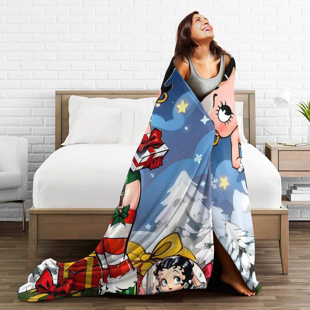 B-Bettys Boops Fashion Blanket Multi-size Cozy and Lightweight  Throw Fashion Blankets for Couch Sofa and Bed