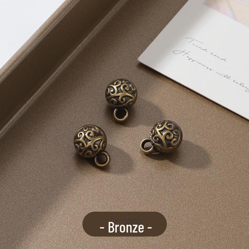 

Пуговицы ханьфу-чонсам в стиле ретро - круглые пластиковые бусины золотого и серебряного цвета