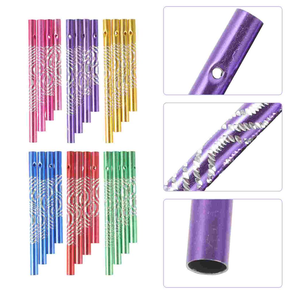 24 Pcs Wind Chimes Replacement Pipe Accessories DIY Tubes Green Tools Garden Metal Kids Plaything Supplies Child Toys