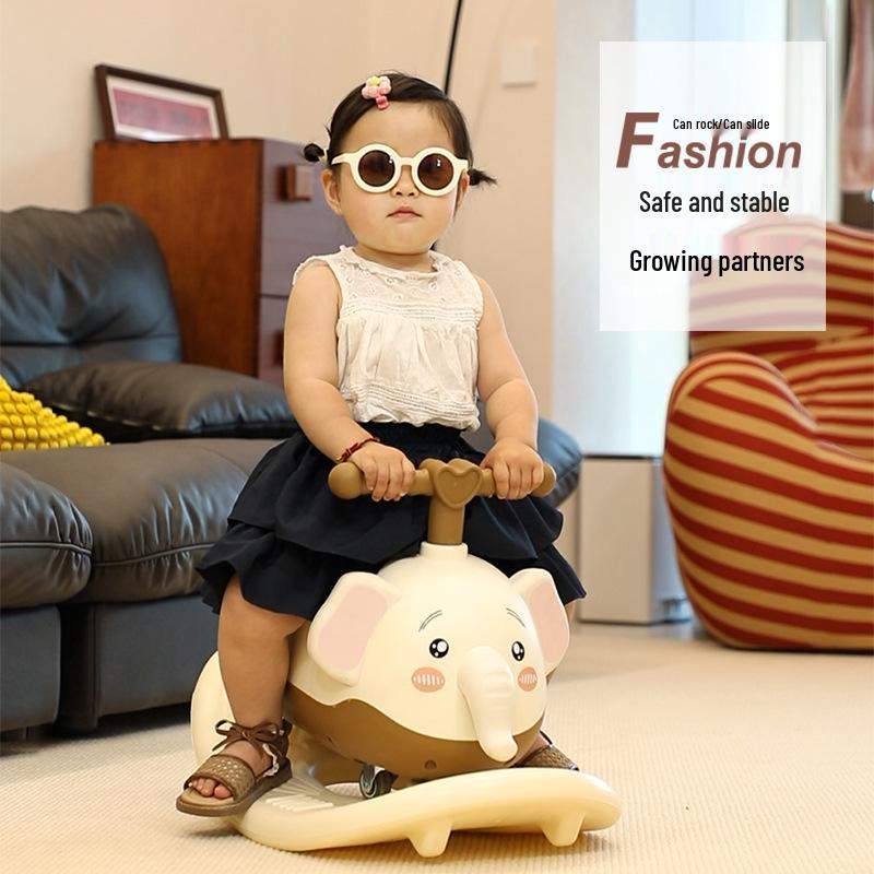 

Многофункциональная машинка-каталка и качалка «Маленький слон» для детей 1-3 лет No base gliding car розовый