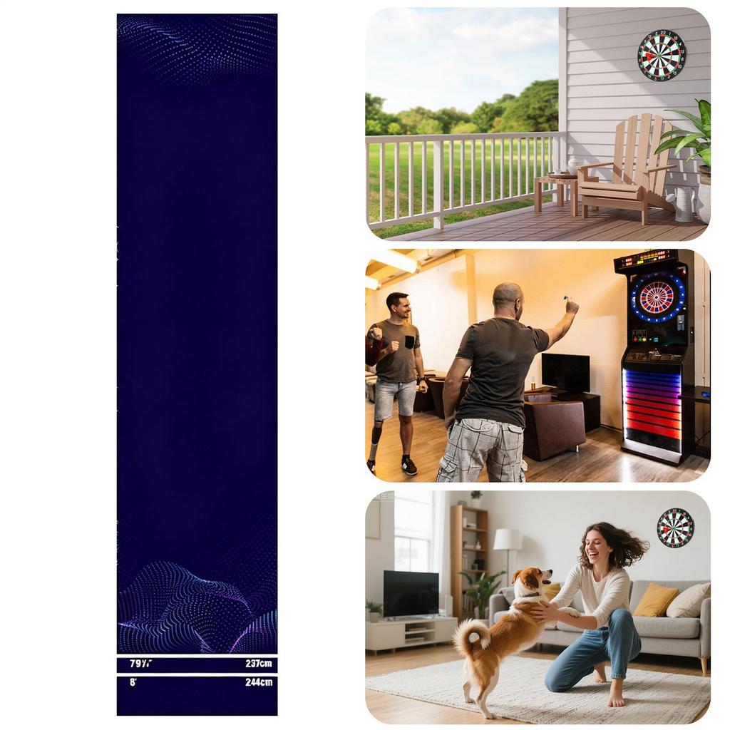 Dart Board Mat Crystal Velvet Non-Slip Portable Protective Dart Rug Mat For Game Room Tournament Sports Club Office Break Room