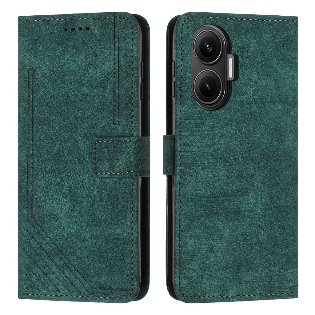 For Xiaomi Redmi Turbo 4 Pro 5G/Xiaomi Poco F7 5G Stand Case Imprinted Lines Leather Phone Cover