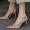 2025 women's new patent leather pointed toe thin high-heeled sandals  design fashion wedding party buckle high heels