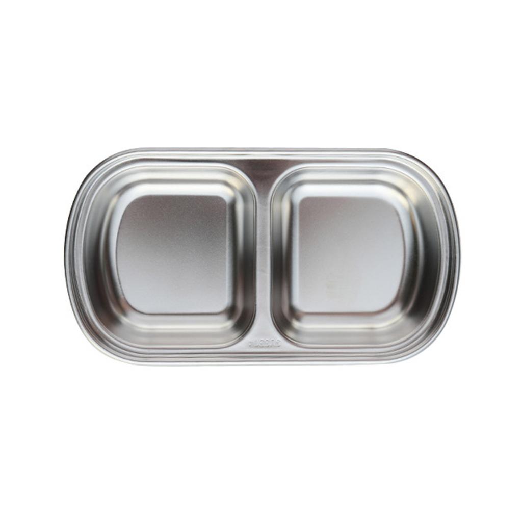 Stainless Steel Seasoning Dish Dipping Bowl Soy Sauce Dish Condiment Tray Square Barbecue Snack Plate Kitchen Tableware