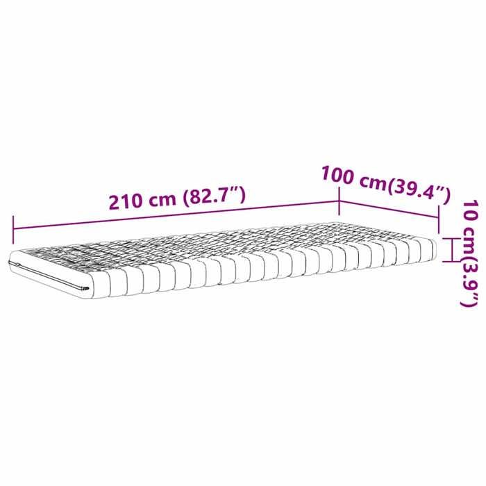 VidaXL Matelas en mousse blanc 100x210 cm 7 zones dureté 20 ILD,matelas de lit,matelas de lit de jour,matelas en mousse 4016648
