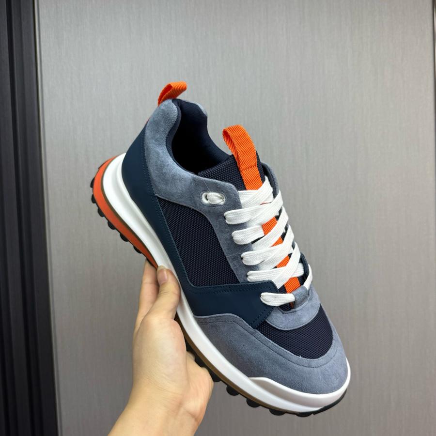 

Мужская повседневная обувь кожаная плоская высокая толстая подошва сетчатая вентиляция 2025 Осень Кроссовки на шнуровке 43 синий