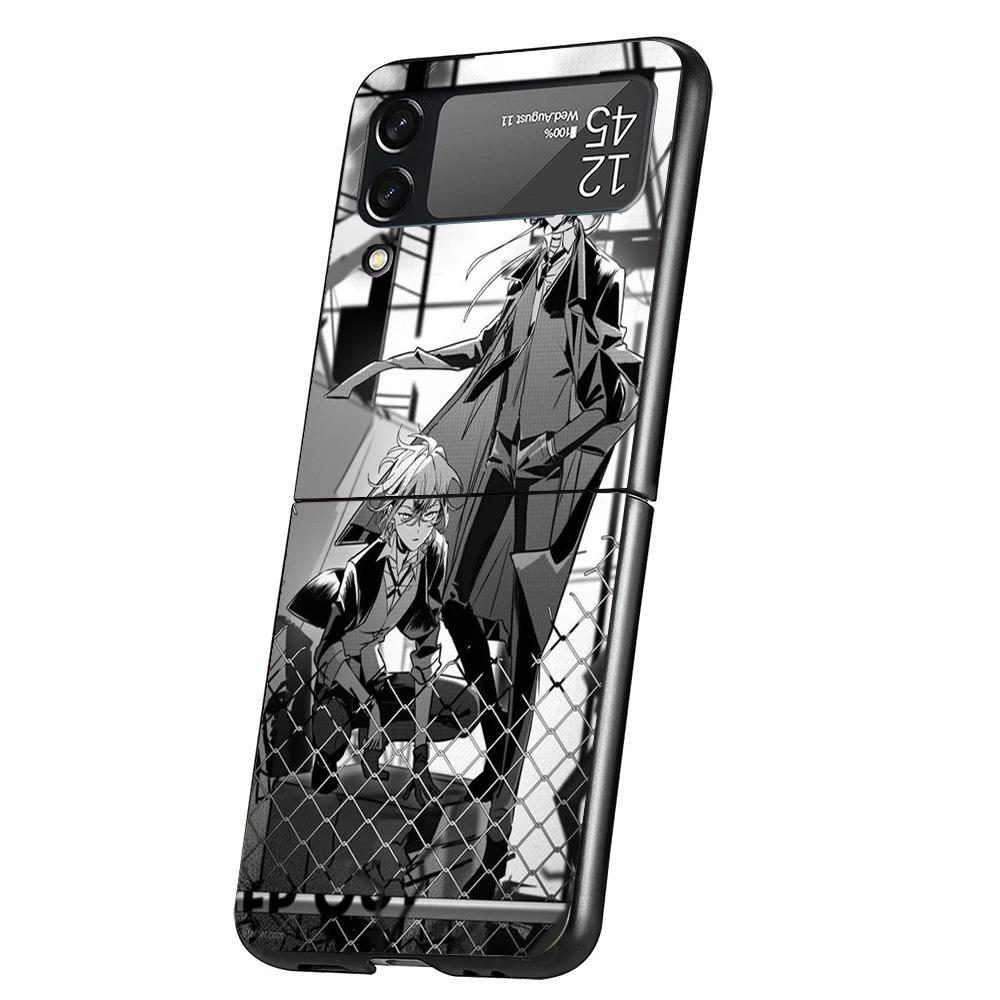 Bungo Stray Dogs Double Black Cover Phone Case For Samsung Galaxy Z Flip 7 6 5 4 3 5G Flip7 Flip6 Flip5 Flip4 Flip3 Black Fundas