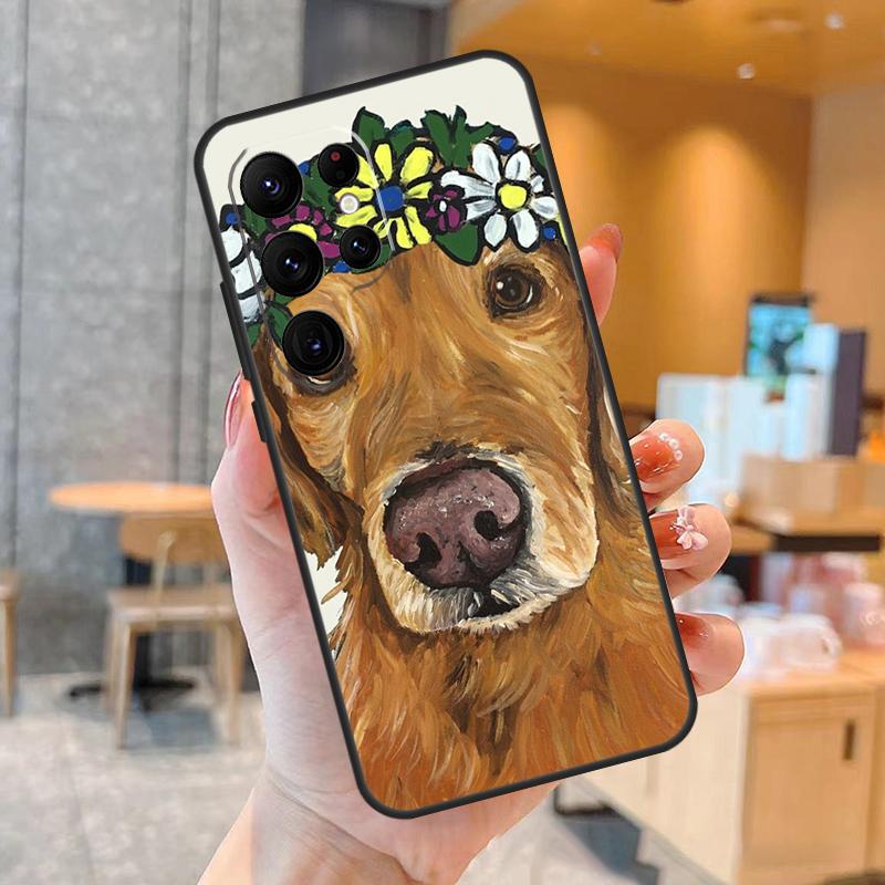 Golden Retriever Dog Phone Case For Samsung Galaxy S25 S24 S23 S21 S20 S22 Ultra S9 S10 Plus S25 FE Back Cover