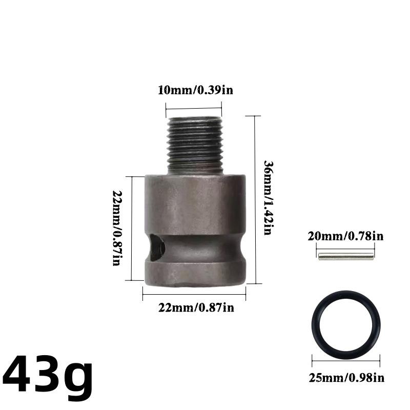 Telescopic Electric Wrench with 1/2 To 1/4 Drill Chuck, Hex Socket, Spring Sleeve & Quick-Release, Large Head, 60mm