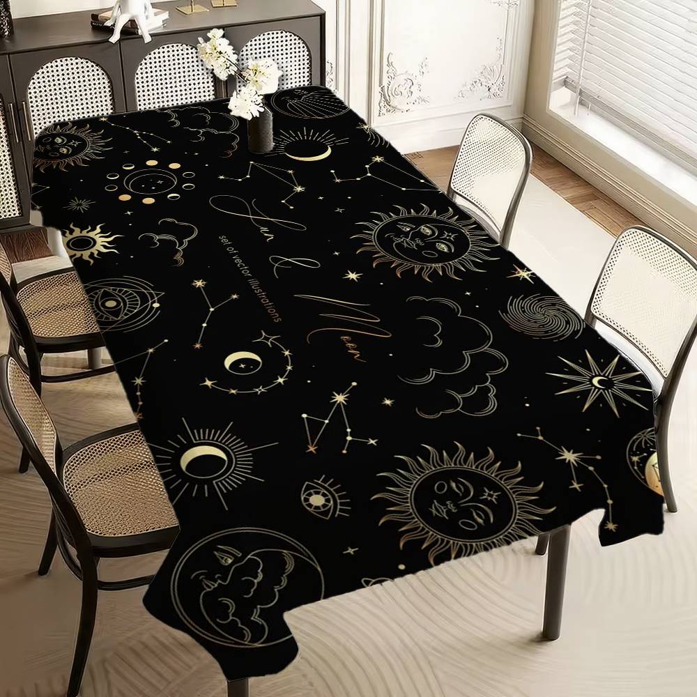 Witches Moon Tarot Table Cloth Rectangular Stain Tablecloth Oilcloth Mantel Mesa Impermeable Tablecloth Decoration