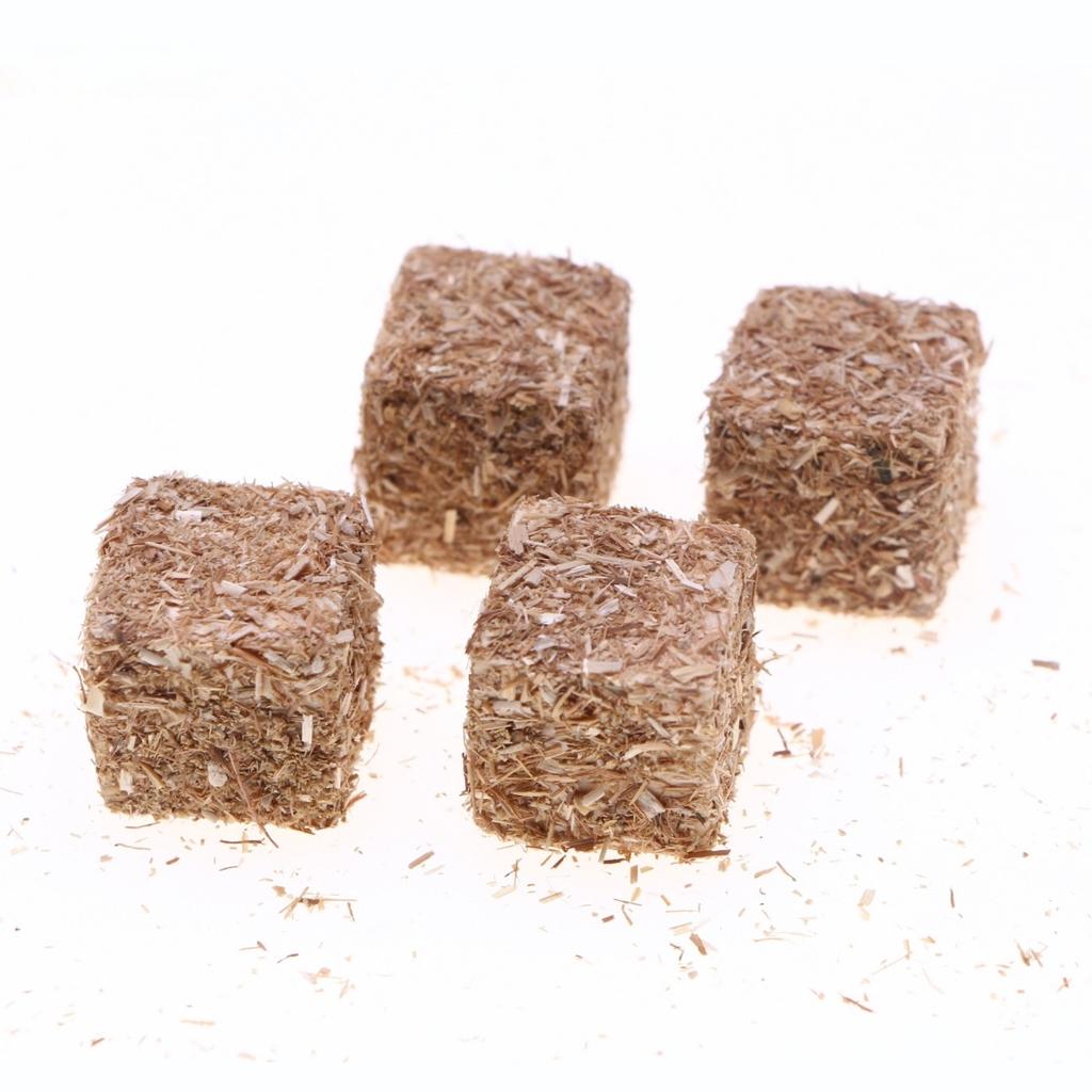 4Pcs Mini Natural Square Round Hay Bale Straw Hay Bale Blocks Dollhouse Farm Garden Thanksgiving Autumn Western Party Poprop