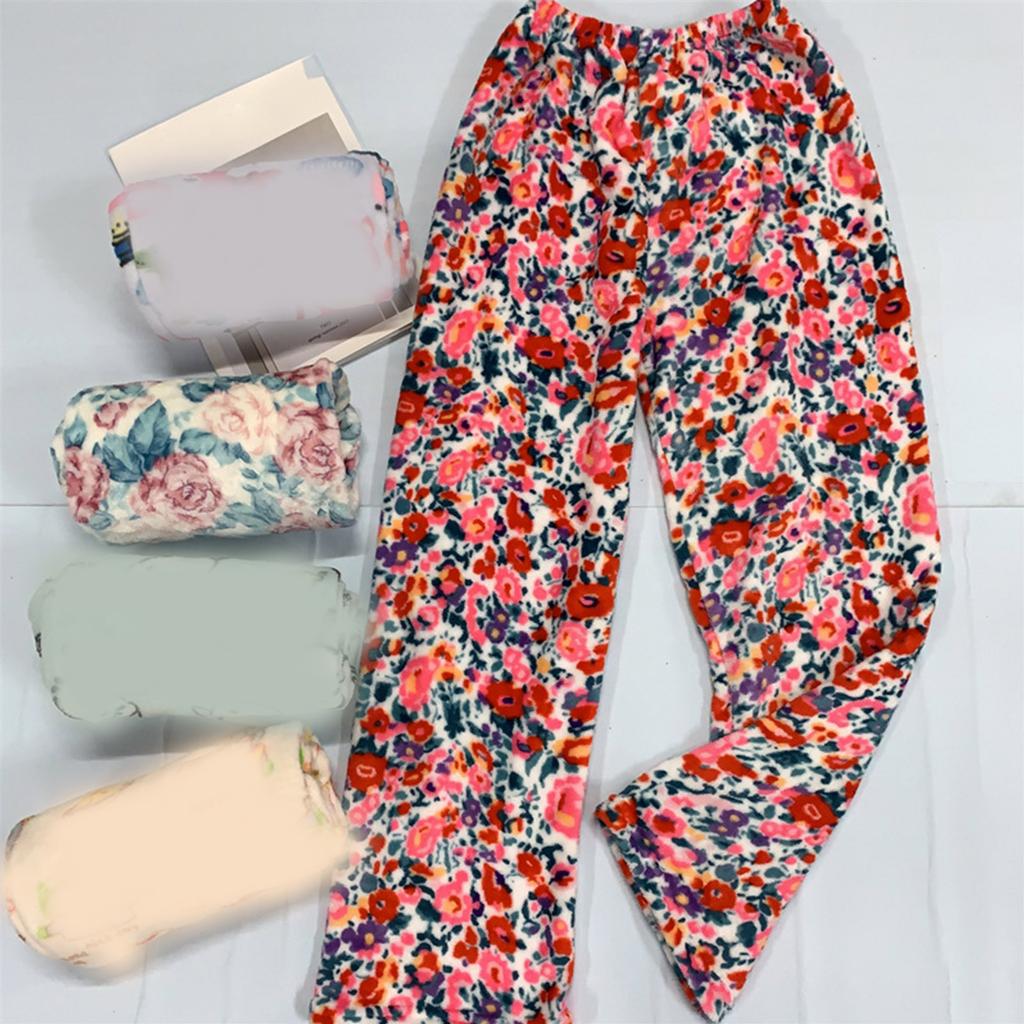 Pyjamahose für Damen, Flanellhose für Damen, Cartoon-Muster, lässige Heimhose, Herbst und Winter