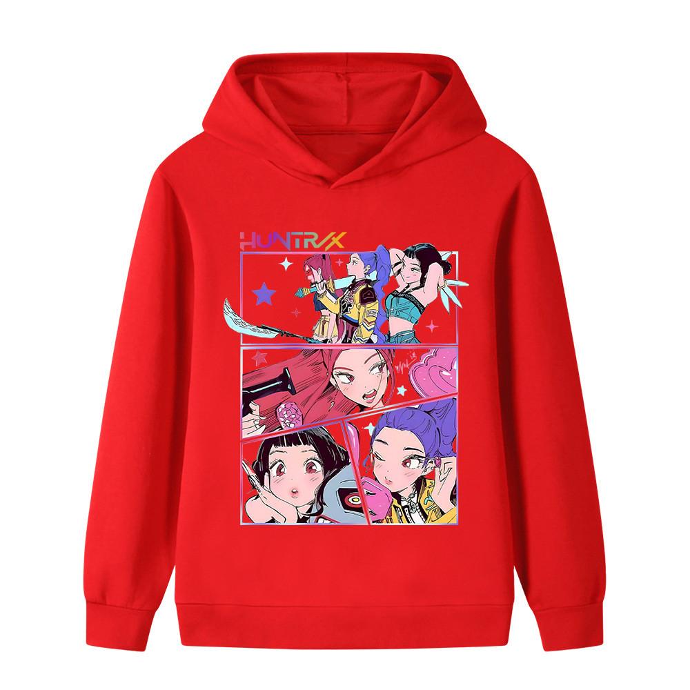 B1218 Kids Boys Girls Kpop Rumi Zoey Mira Print Long Sleeves Hoodie