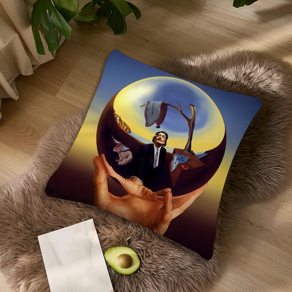 Art Salvador Dali paintings cushion For Bedroom Car Coffee Shop Room Soft and Living Room Sofa Decorative Pillow Cover Case