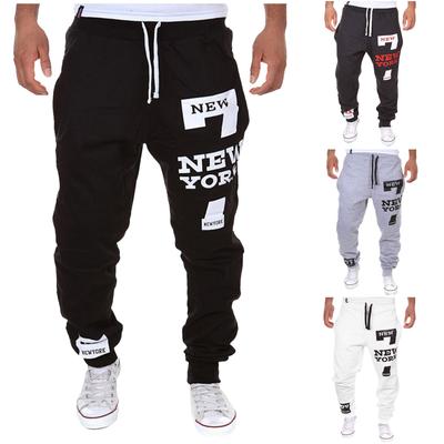 Men's Fashion Number Letter Printed Pants Casual Pants Sports Pants
