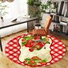 1PC strawberry plaid Office Round Area Rug, Under Office Chairs Bedroom Living Room Home Decor,Carpet for Office, -1110252