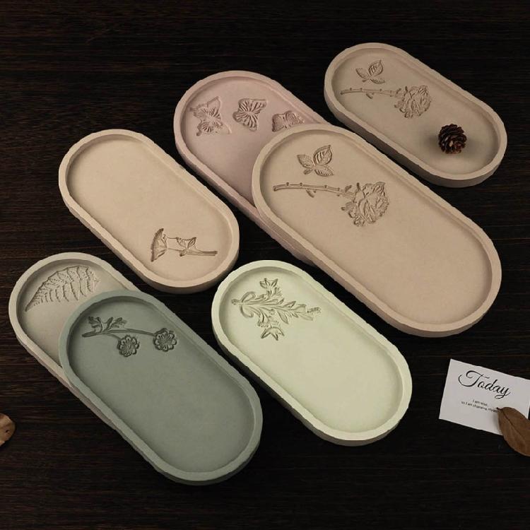 DIY Dish Molds Cup Pad Molds Elliptical Shaped Epoxy Resin Molds Silicone Material for DIY Hand-Making Dish Artworks