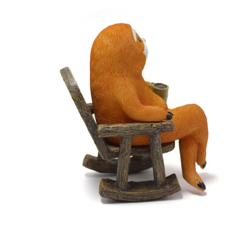 Rocking Chair Sloth Figurines, Creative Resin Garden Outdoor Decoration, Garden Craft Landscape Animal Statues