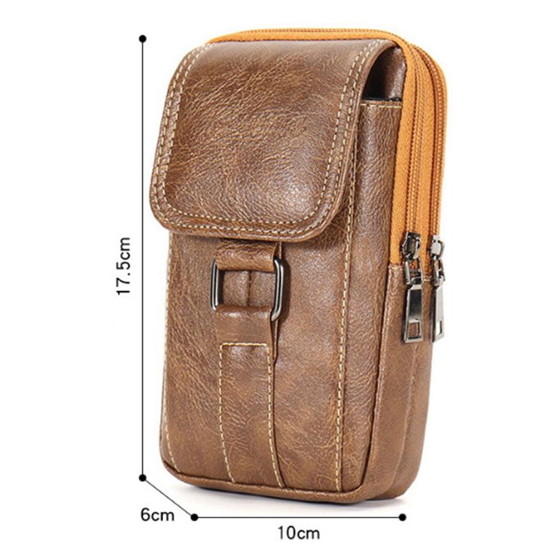 Retro Everyday Waist Bag Waterproof PU Leather Chest Bag withMultiple Pockets Adjustable Strap forPhone&Essentials Vintage Style