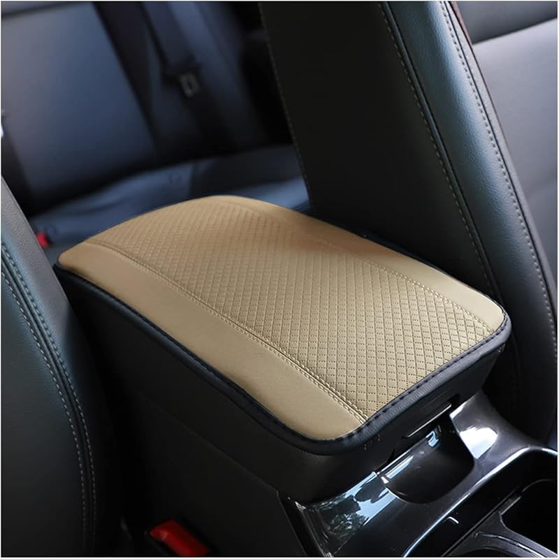Ziciner Car Center Console Armrest Pad, 12.6X 7.2 Inch PU Leather Waterproof Auto Armrest Seat Box Cover Protector, Universal Car Interior