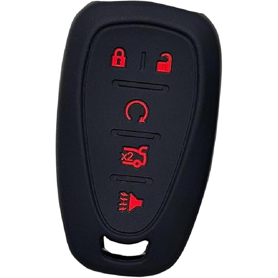 Silicone Key Fob Cover, Remote Key Protector Fit for Chevy Equinox Traverse Blazer Malibu Traiblazer Cruze Sonic 2016-, 5 Buttons Keyless Remote