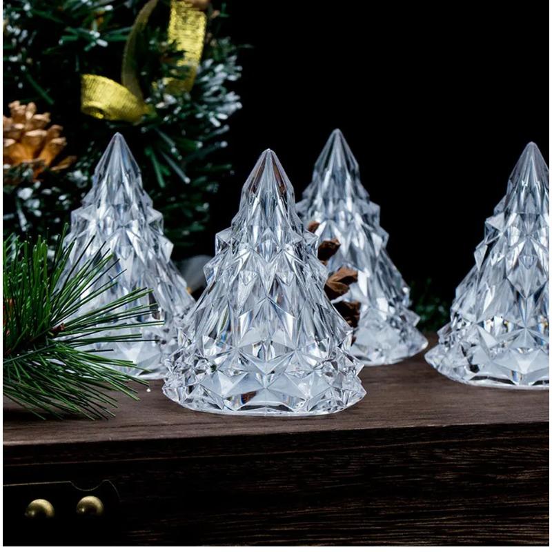 Flammenloses LED Elektronisches Kerzenlicht Weihnachtsbaumform LED Kerze Eve Kristalllicht Atmosphärenlicht Hochzeitsfeier Dekoration
