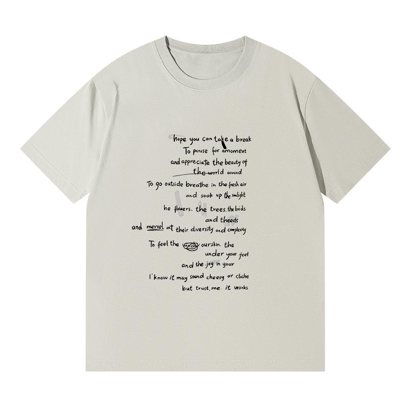 Women's Korean Style Cotton Letter Print Short Sleeve Loose T-shirt - Summer Student Fashion Top