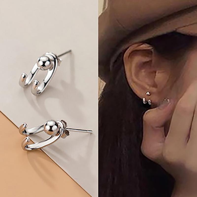 Trend Simple Stud Earrings Personality Hip-Hop Niche Hook Shape Earrings For Women Men Party Jewelry