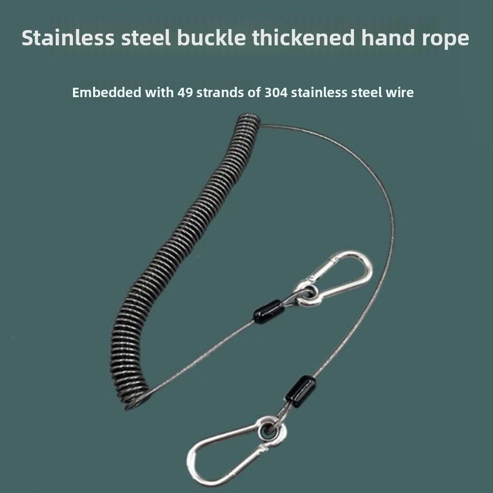 New with Metal Carabiner Outdoor Key Cord 304 Stainless Steel Multistyles Anti-slip Rope Weighing 46KG Fishing Lanyards