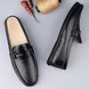 Plush Penny Loafers Men Casual Shoes Leather Dress Shoes Slip-on Sneaker Flats Winter Fur Moccasins Fleece-lined Driving Shoes