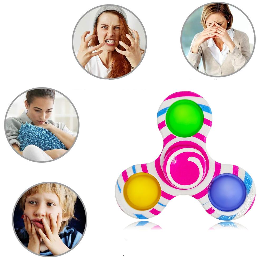 Tie Dye Push Bubble Sensory Toys Hand Spinner Adhd Anxiety Stress Relief Fidget Spinner Gifs For Kids Adult  Juguetes