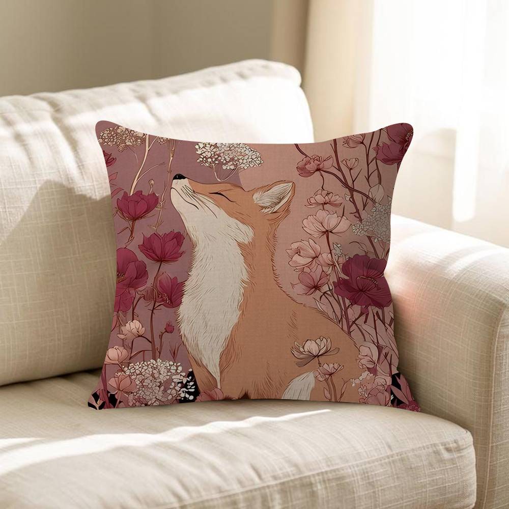 Cute Cartoon Animal Fox 4545cm Cushion Cover Pillow Cover Decor Pillowcase Home Pillowcase For Couch Pillow