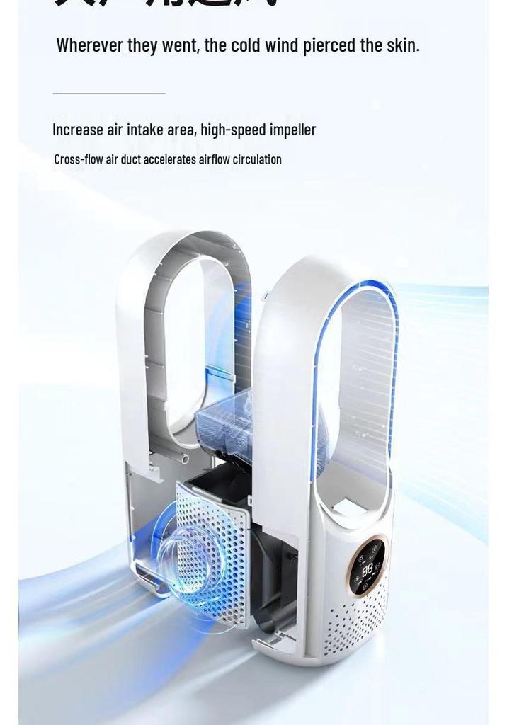 Bladeless Cold Air Fan & Humidifier - Ideal for Dorms and Offices