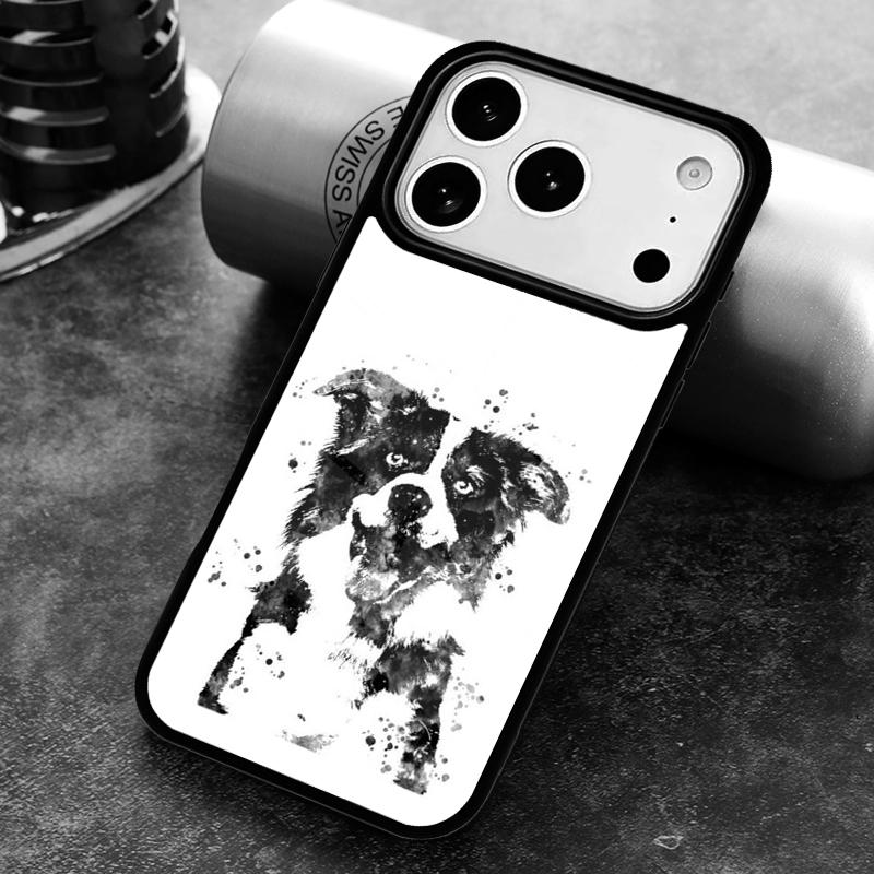 Border Collie Watercolor Phone Case For iPhone 17 16 15 14 13 12 11 Pro Max Plus 17Air Soft Silicone Cover