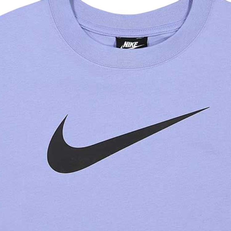 Nike Crop Tops Women's Light Purple Crew Neck Moderate CJ3764-569