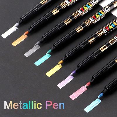 8 Colors/set Metallic Water-based Paint Marker Pen Painting Drawing Paint Marker Pen DIY Craft Pen
