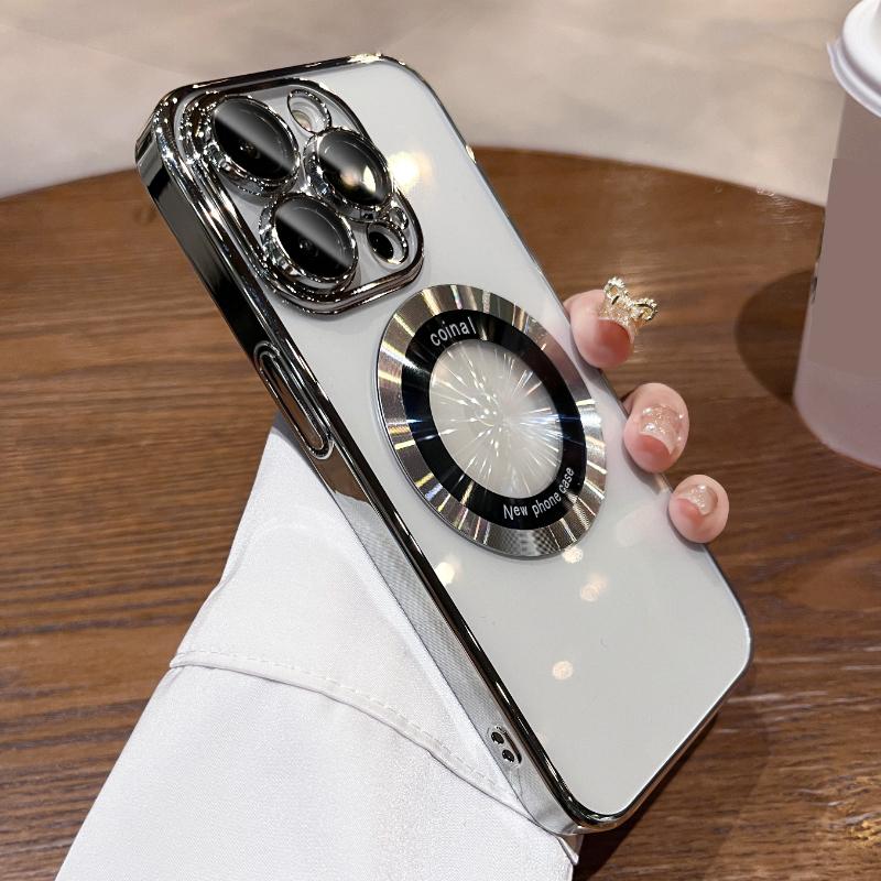 Luxury Electroplated Magsafe Wireless Charging Case For iPhone 16 Pro Max 15 14 13 12 11 Plus PC hard Magentic Fashion Cover