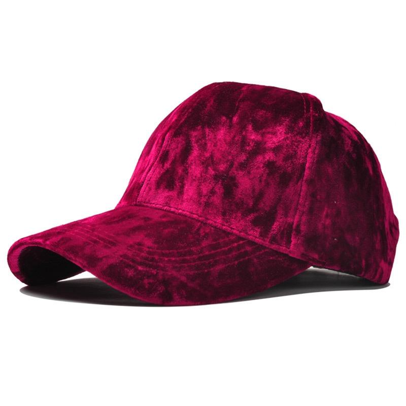 Gold Velvet Adjustable Solid Color Men Baseball Cap Sun Protection Spring Autumn Unisex Korean Version Dad Hat Snapback