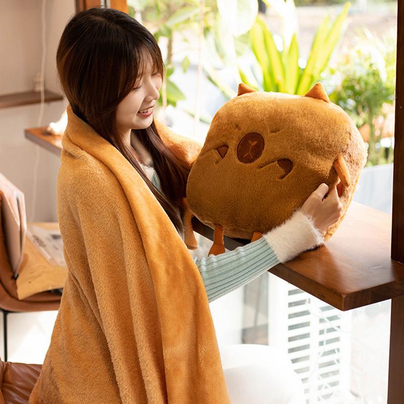 Travel Blanket And Pillow Multi-Function Plush Pillow With Blanket Winter Hugging Pillow Stuffed Animals For Sleeping Travelling