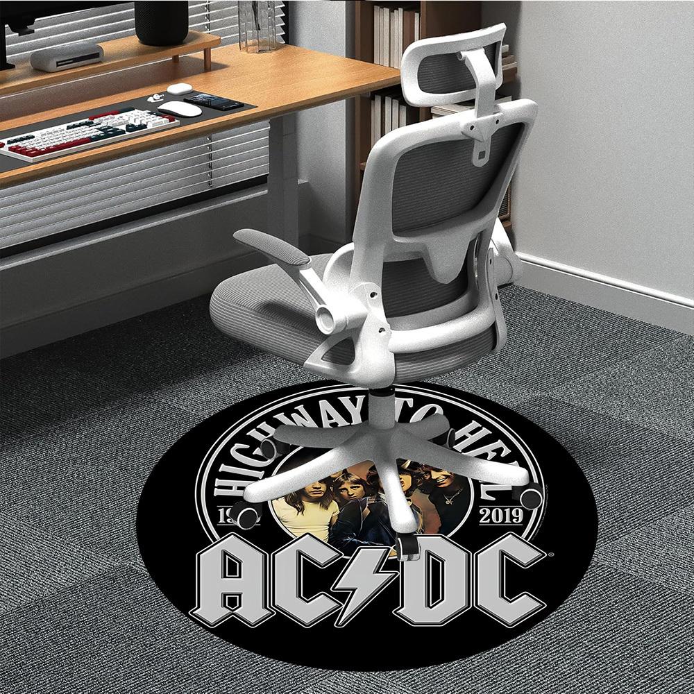 1ks Kulatý koberec AC/DC Rock Office, Pod kancelářské židle Ložnice Obývací pokoj Domácí dekorace  a1022186