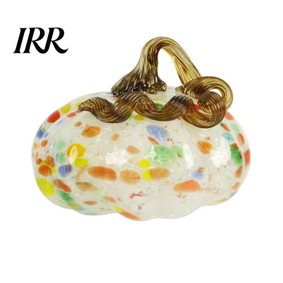 Pumpkin Ornament Mini Hand Blown Glass Ornament, Collectible Thanksgiving Halloween Decoration Faux Crystal Hanging for Fall, Harvest Unique Gift