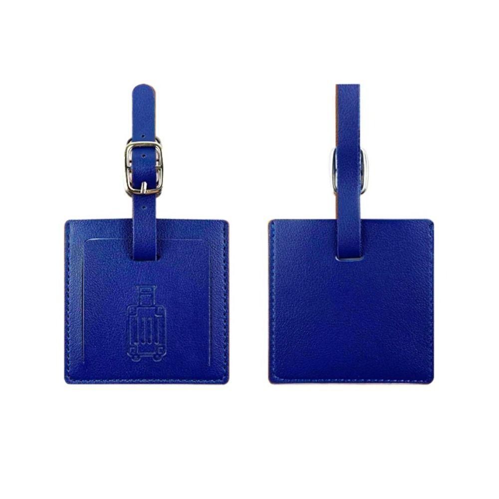 Square Shape PU Luggage Tag Colorful Airplane Suitcase Tag Soft Baggage Name Tags  Travel