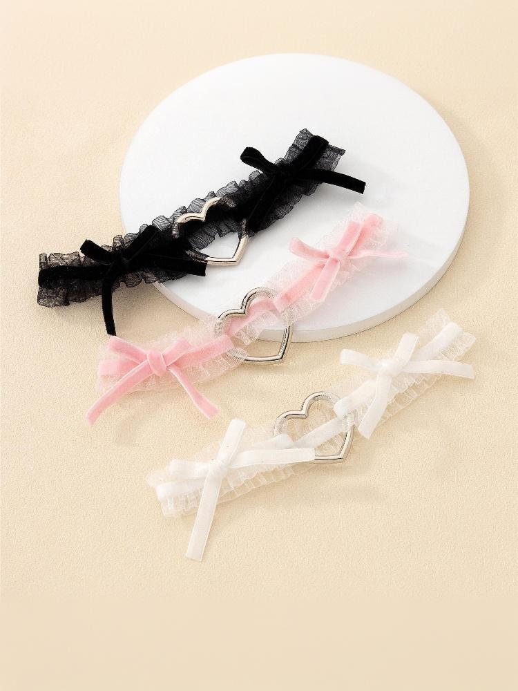 Hot! 1 Piece Lace Love Elastic Bow Leg Ring Love Lolita Leg Garter Thigh Ring Role Playing Leg Ring Wedding Sexy Garter