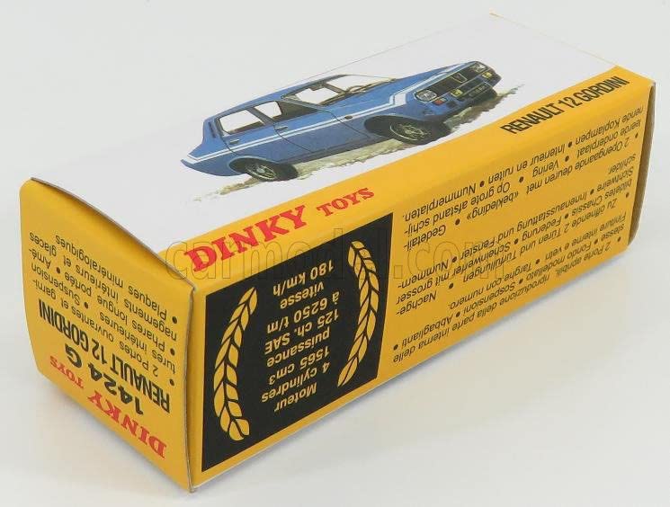 DINKY TOYS Scale Renault 12 Gordini Blue Renault 12 Gordini Reproduction Diecast Model Car 1424G 1/43