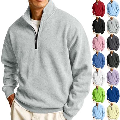 Men's Pullover with Collar Long Sleeve Casual Sweatshirt